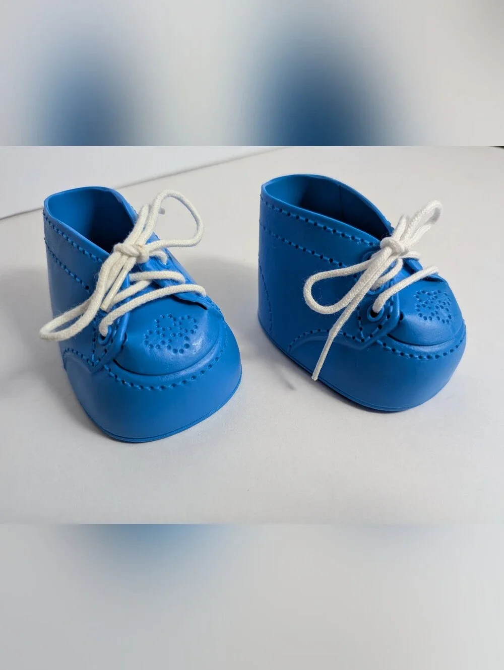Cabbage Patch Kids Doll Shoes Blue Lace Ups Vtg CPK